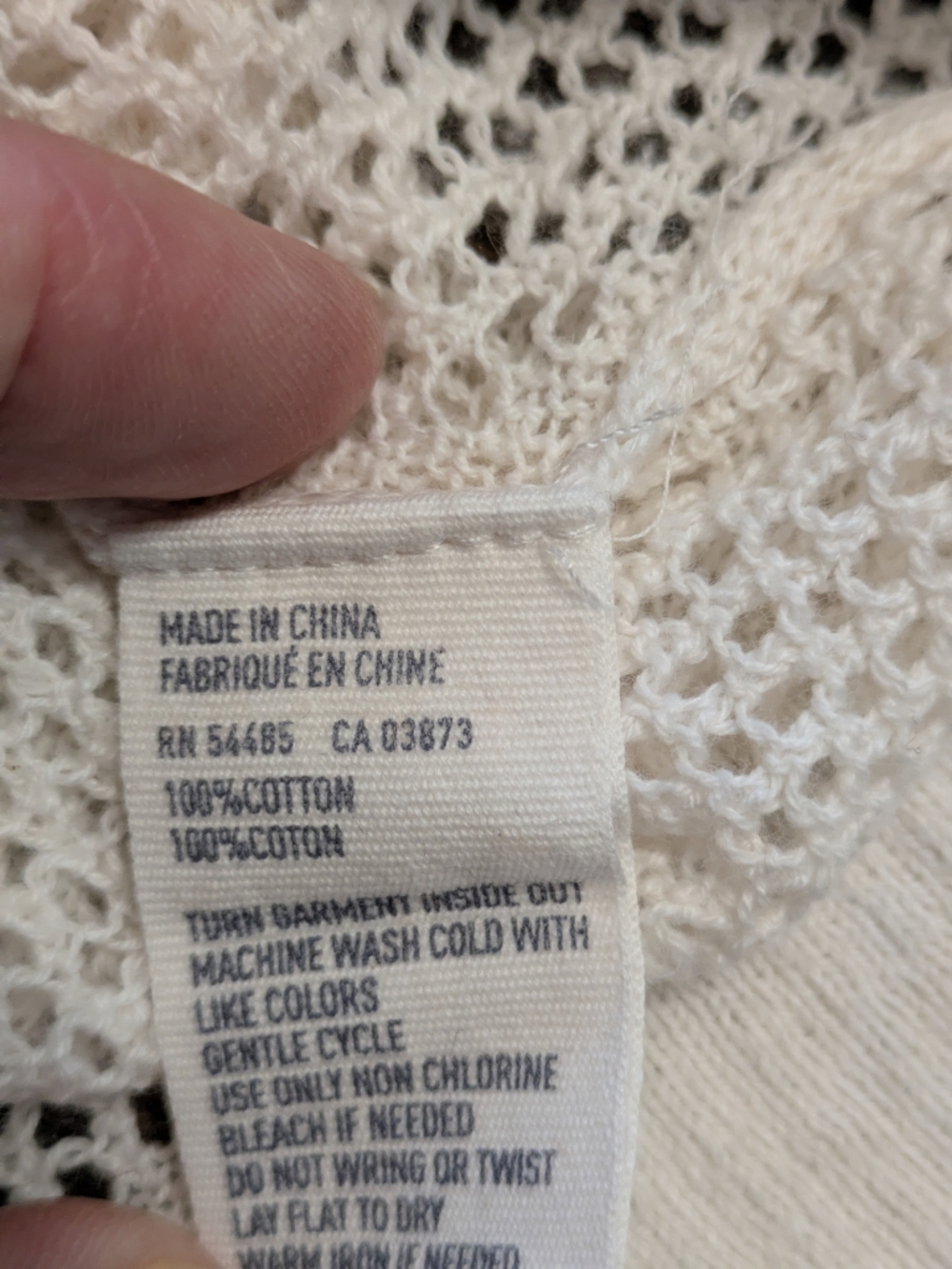 American Eagle Outfitters Crochet Henley Top Shirt Ivory XL/TG Knit See Through - Picture 4 of 9